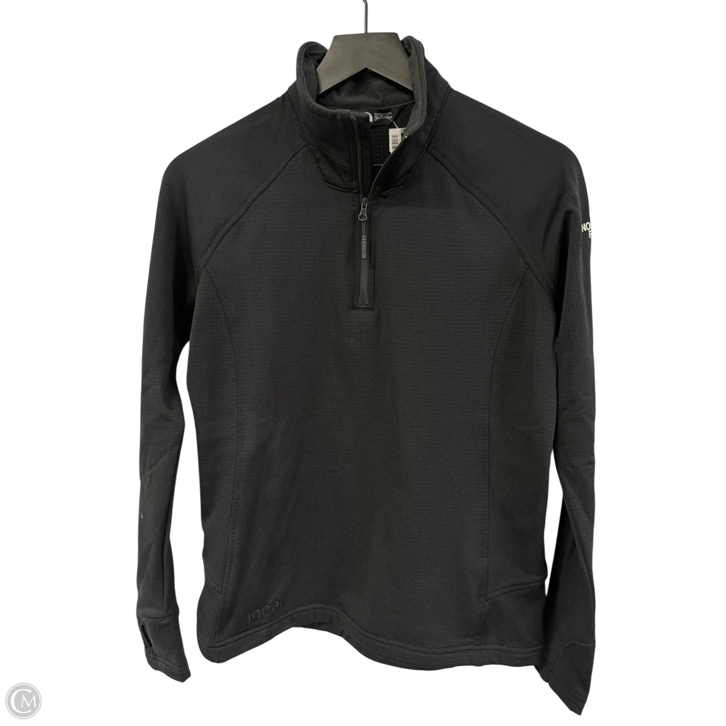 Athletic Top Long Sleeve Collar By The North Face In Black, Size: S