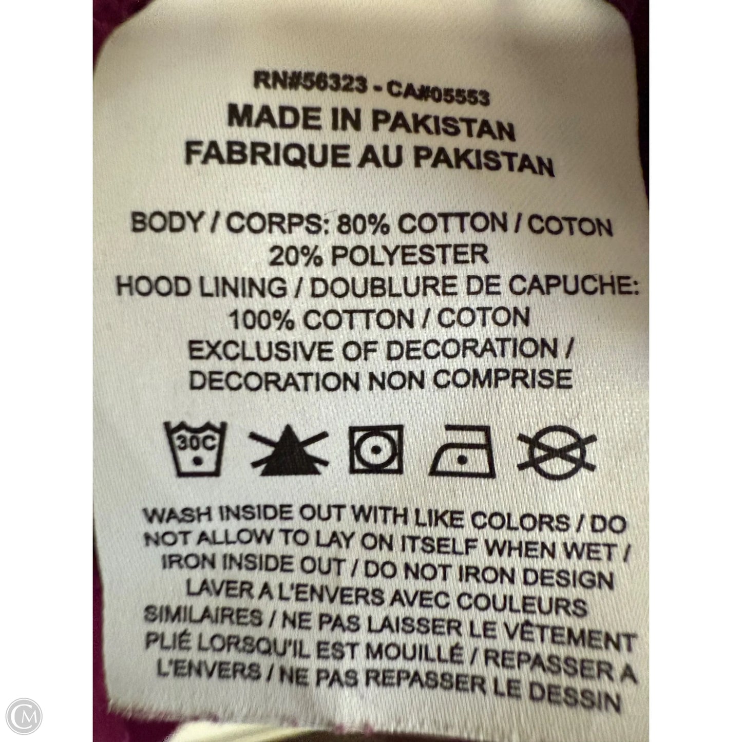 Sweatshirt Hoodie By Nike Apparel In Purple, Size: S