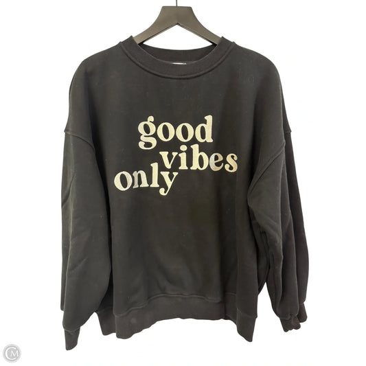 Sweatshirt Crewneck By Le Lis In Black, Size: M