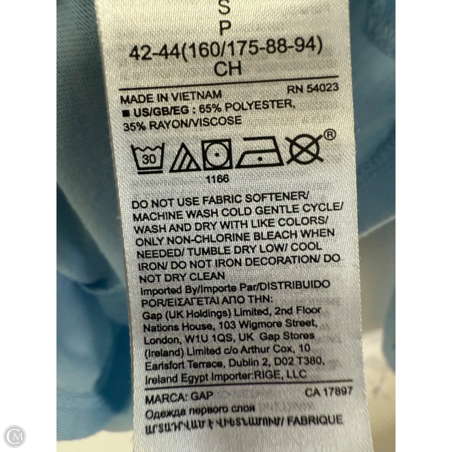 Athletic Top Long Sleeve Crewneck By Gapfit In Blue, Size: S