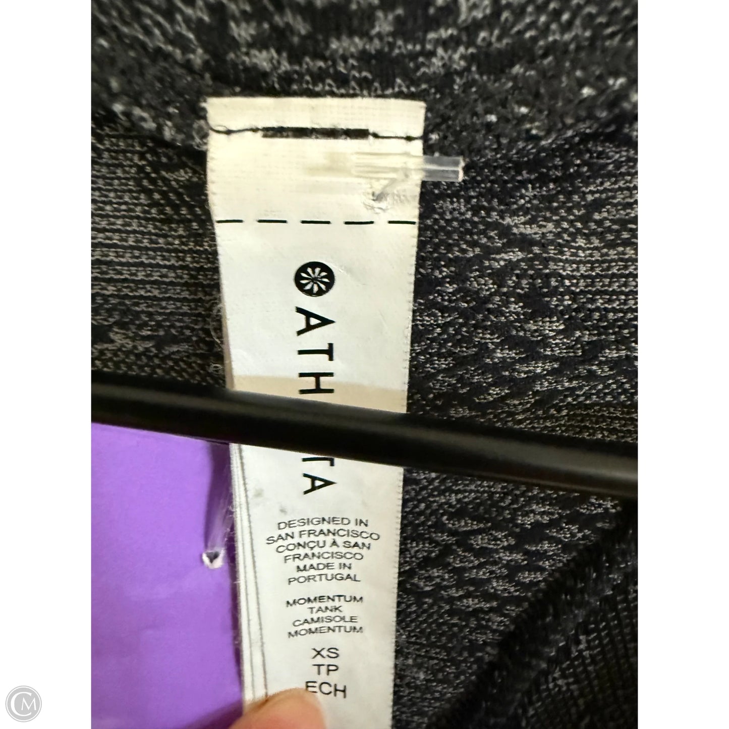 Athletic Tank Top By Athleta In Black & Grey, Size: Xs