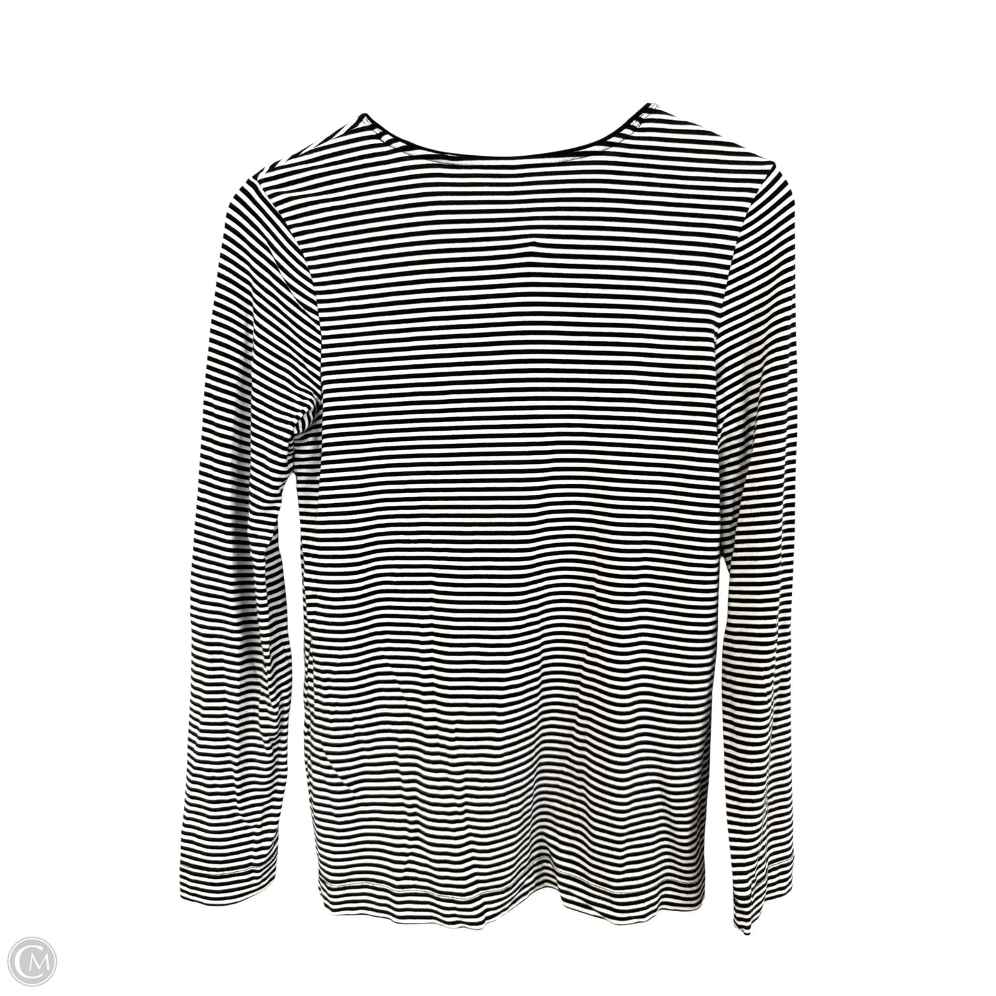 Top Long Sleeve Basic By Chicos In Black & White, Size: S