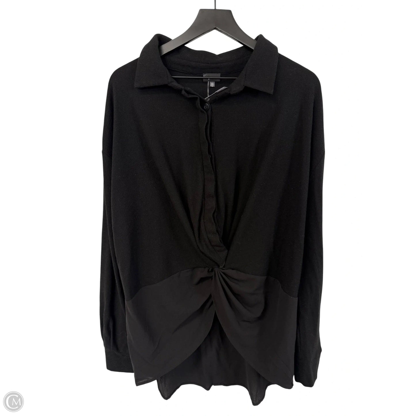 Blouse Long Sleeve By Buckle Black In Black, Size: Xl
