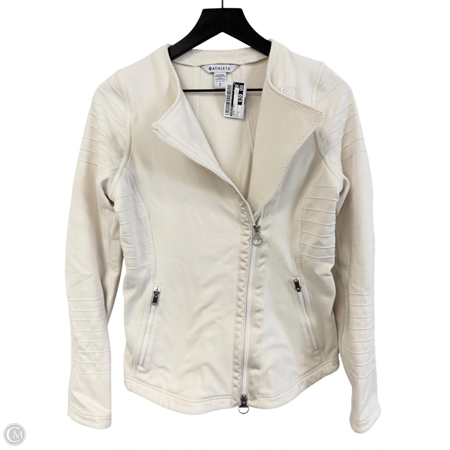 Jacket Moto By Athleta In White, Size: S