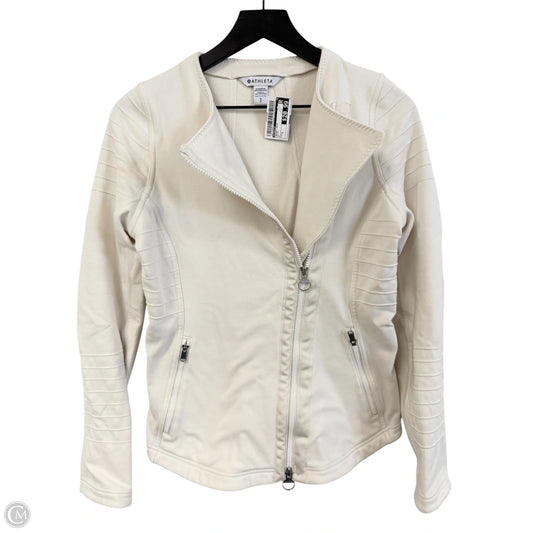 Jacket Moto By Athleta In White, Size: S