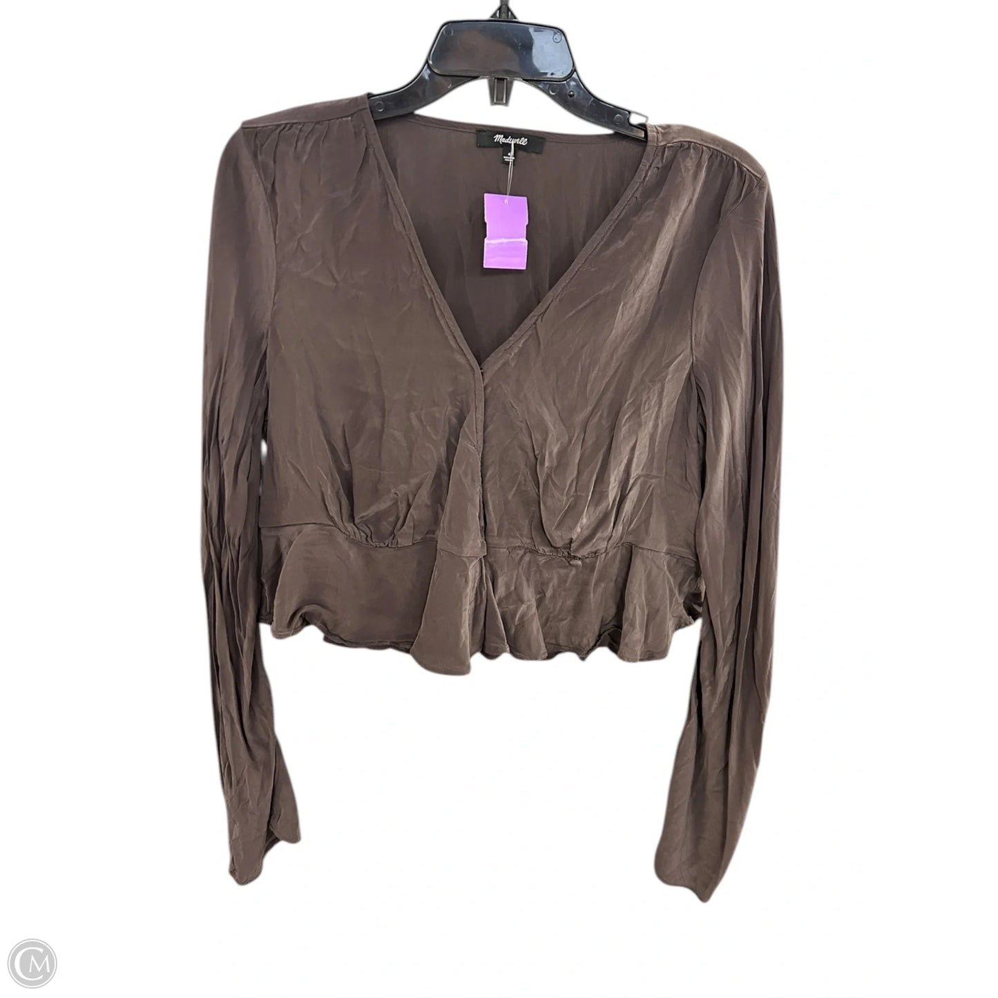 Top Long Sleeve By Madewell In Brown, Size: S