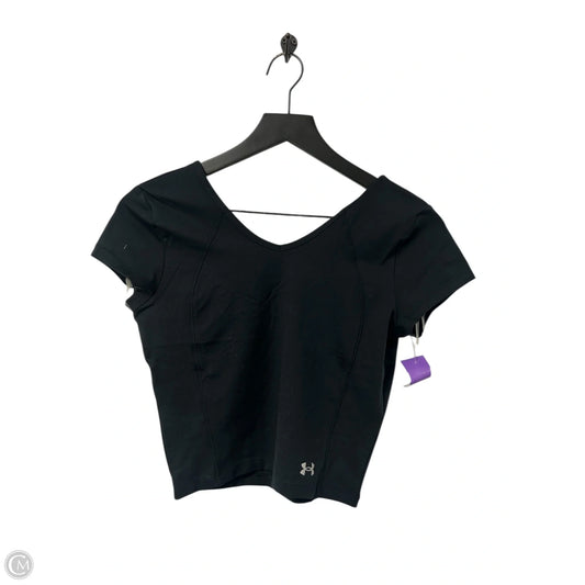 Athletic Top Short Sleeve By Under Armour In Black, Size: S