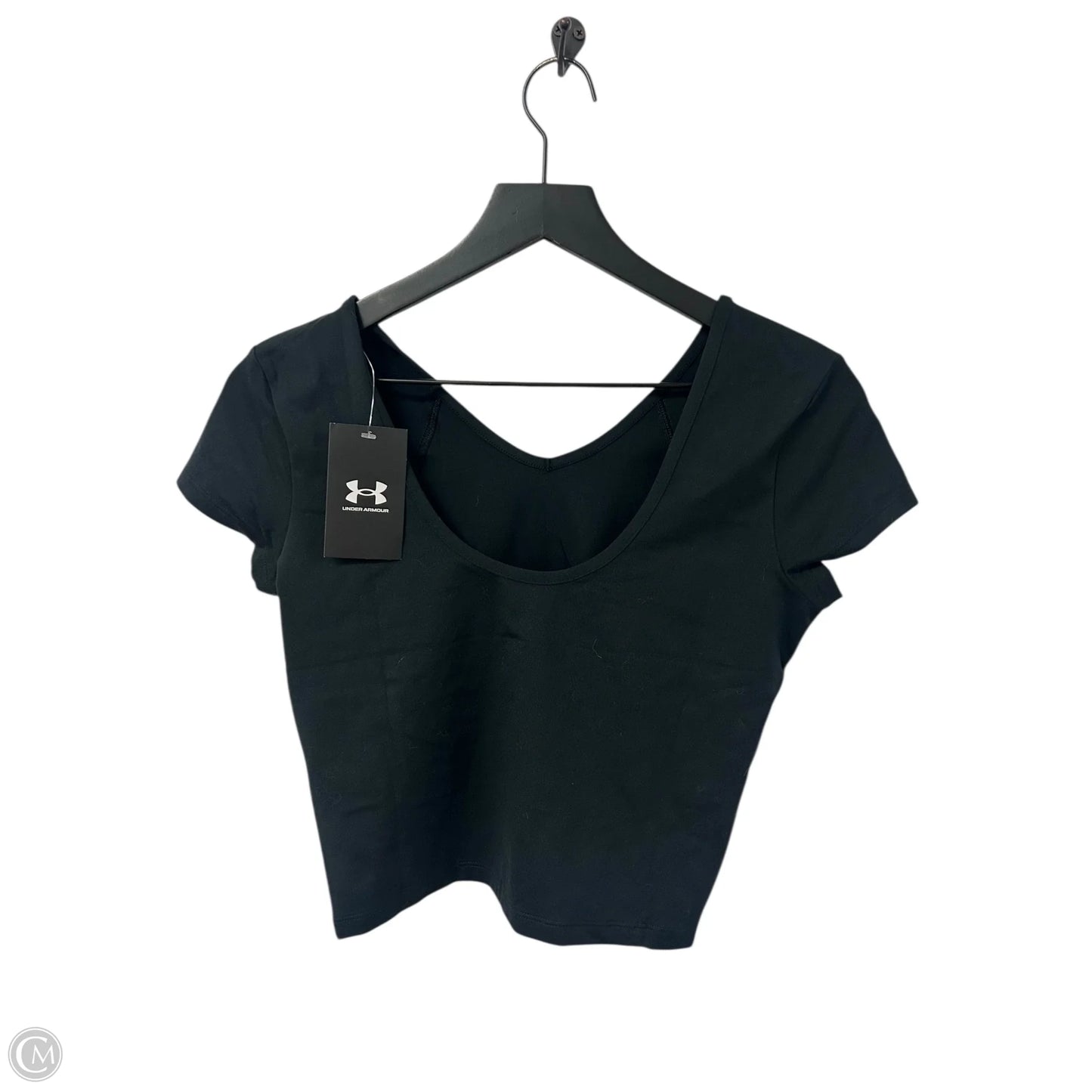 Athletic Top Short Sleeve By Under Armour In Black, Size: S