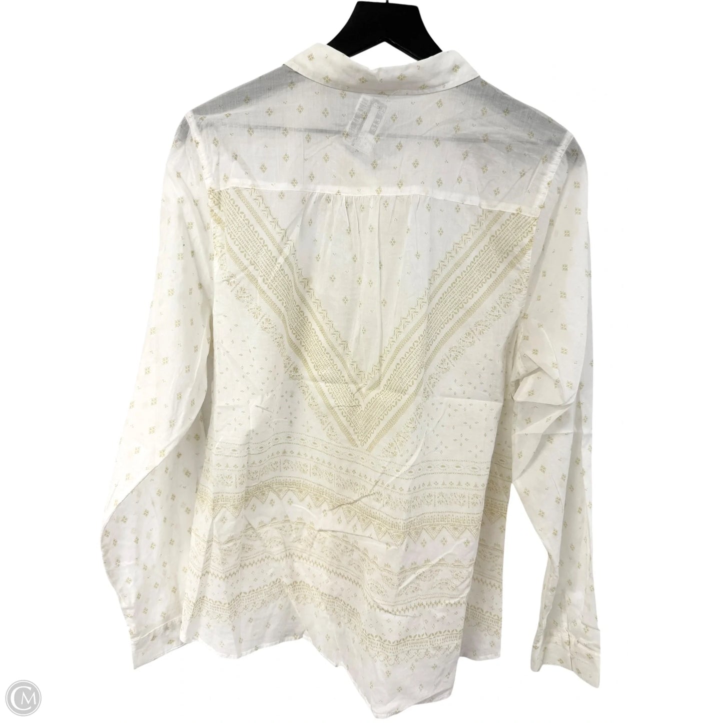 Blouse Long Sleeve By Maurices In Cream & White, Size: Xl