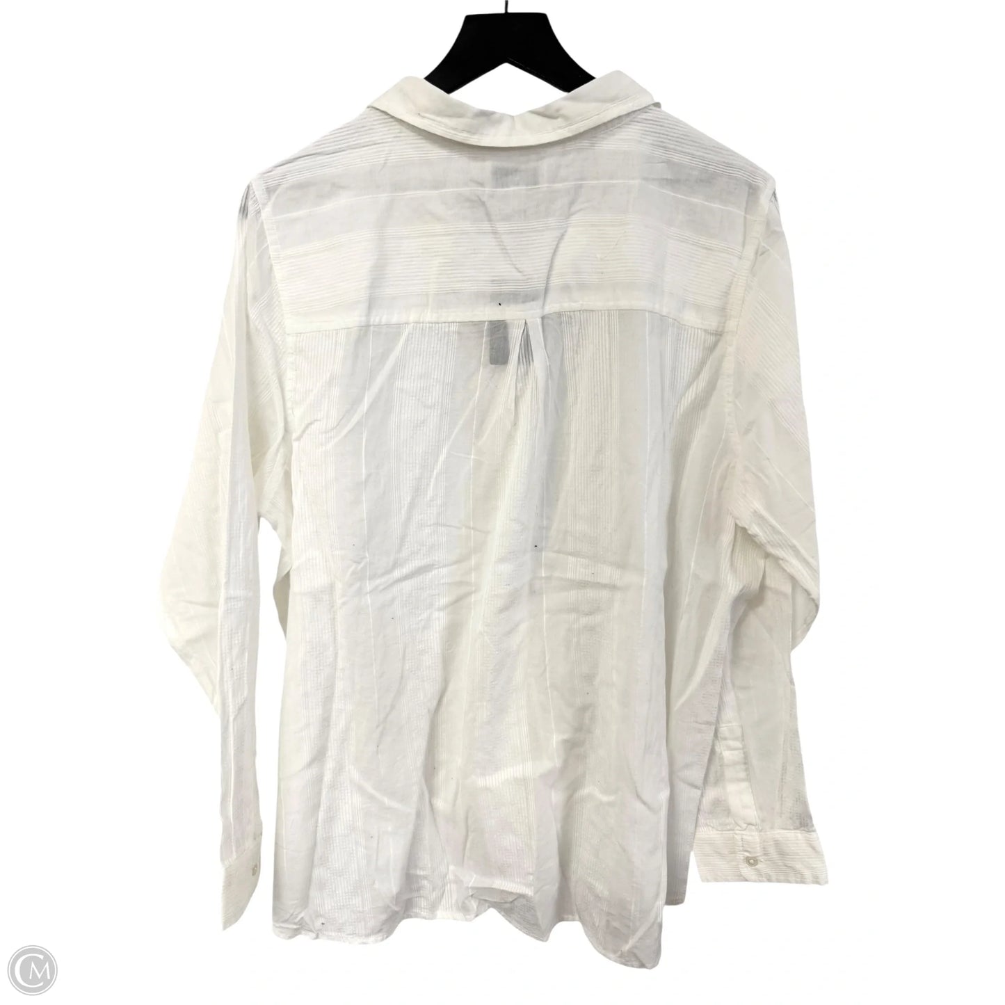 Blouse Long Sleeve By Lucky Brand In White, Size: Xl