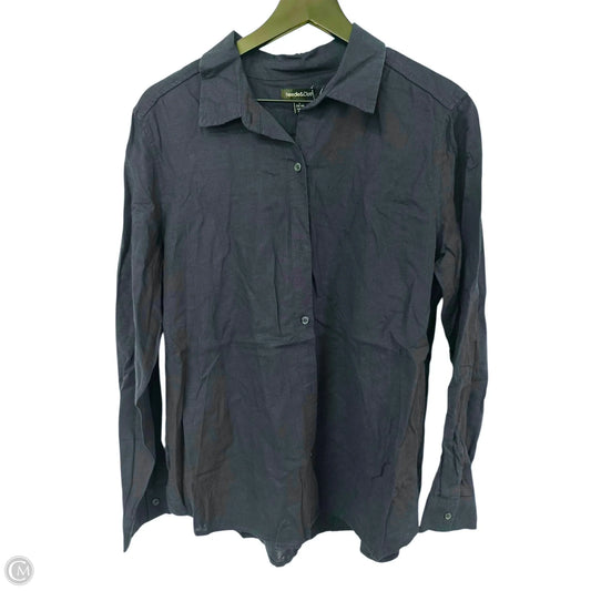 Blouse Long Sleeve By Clothes Mentor In Navy, Size: L