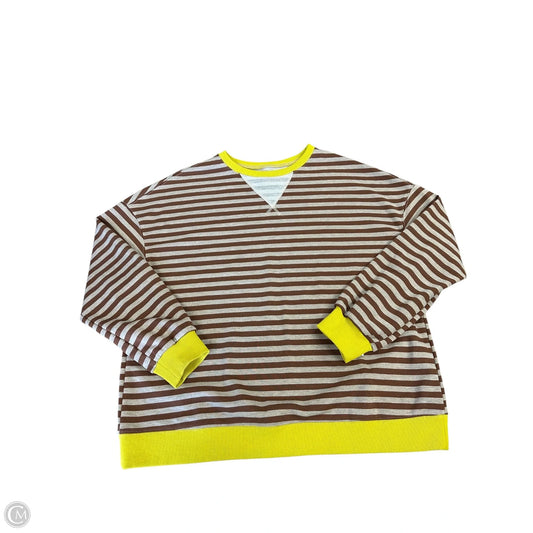 Top Long Sleeve By Cmc In Brown, Size: L
