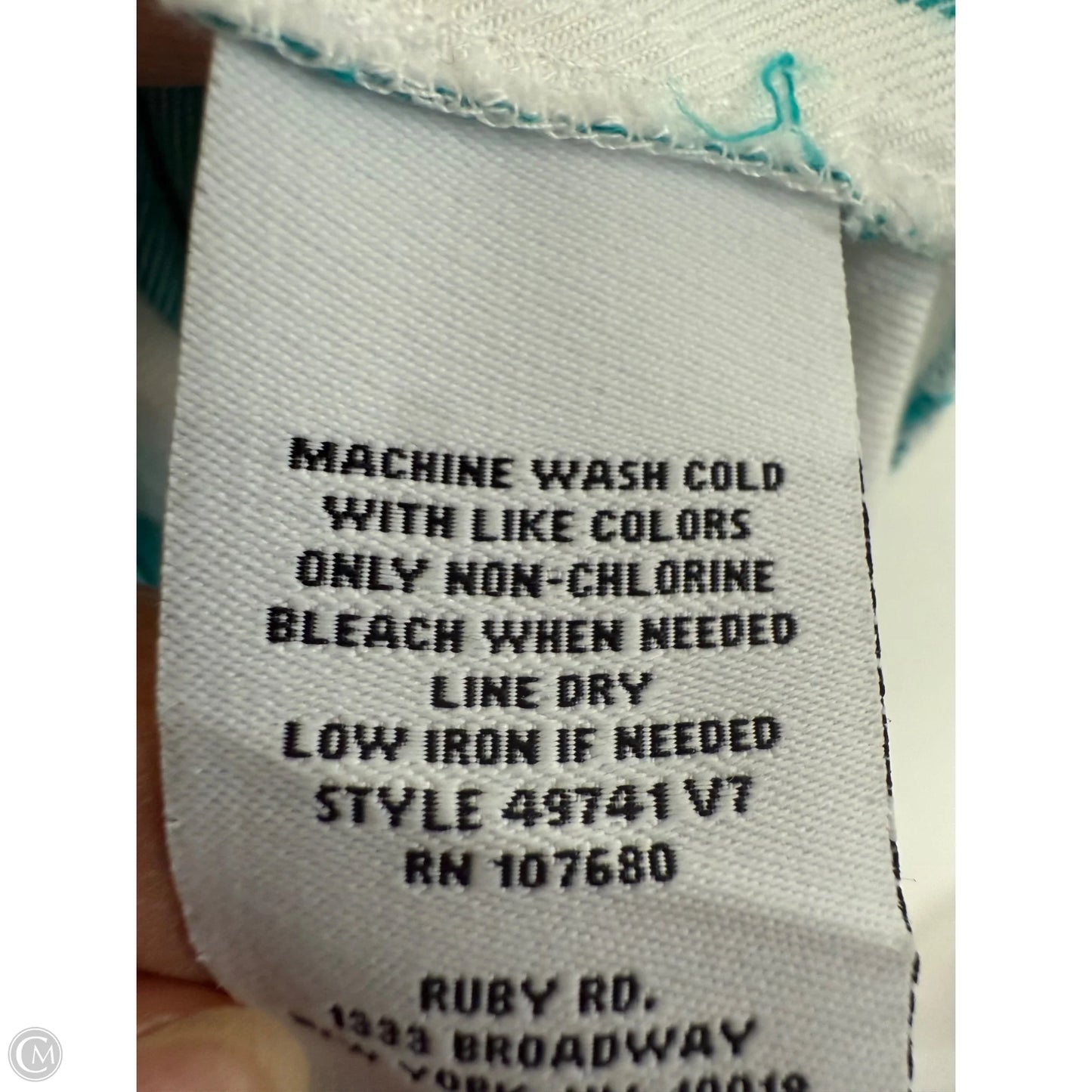 Top 3/4 Sleeve By Ruby Rd In Blue & White, Size: Xlp