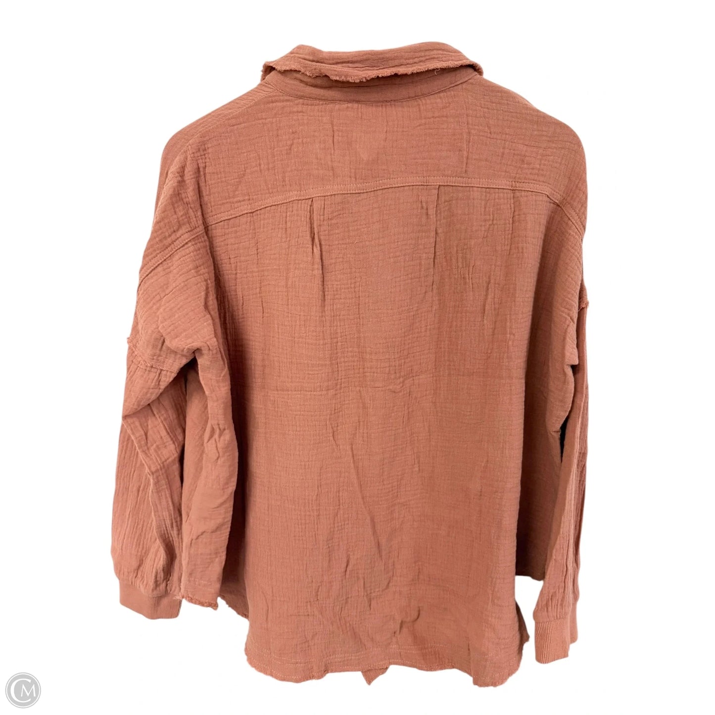 Blouse Long Sleeve By Pink Lily In Orange, Size: M