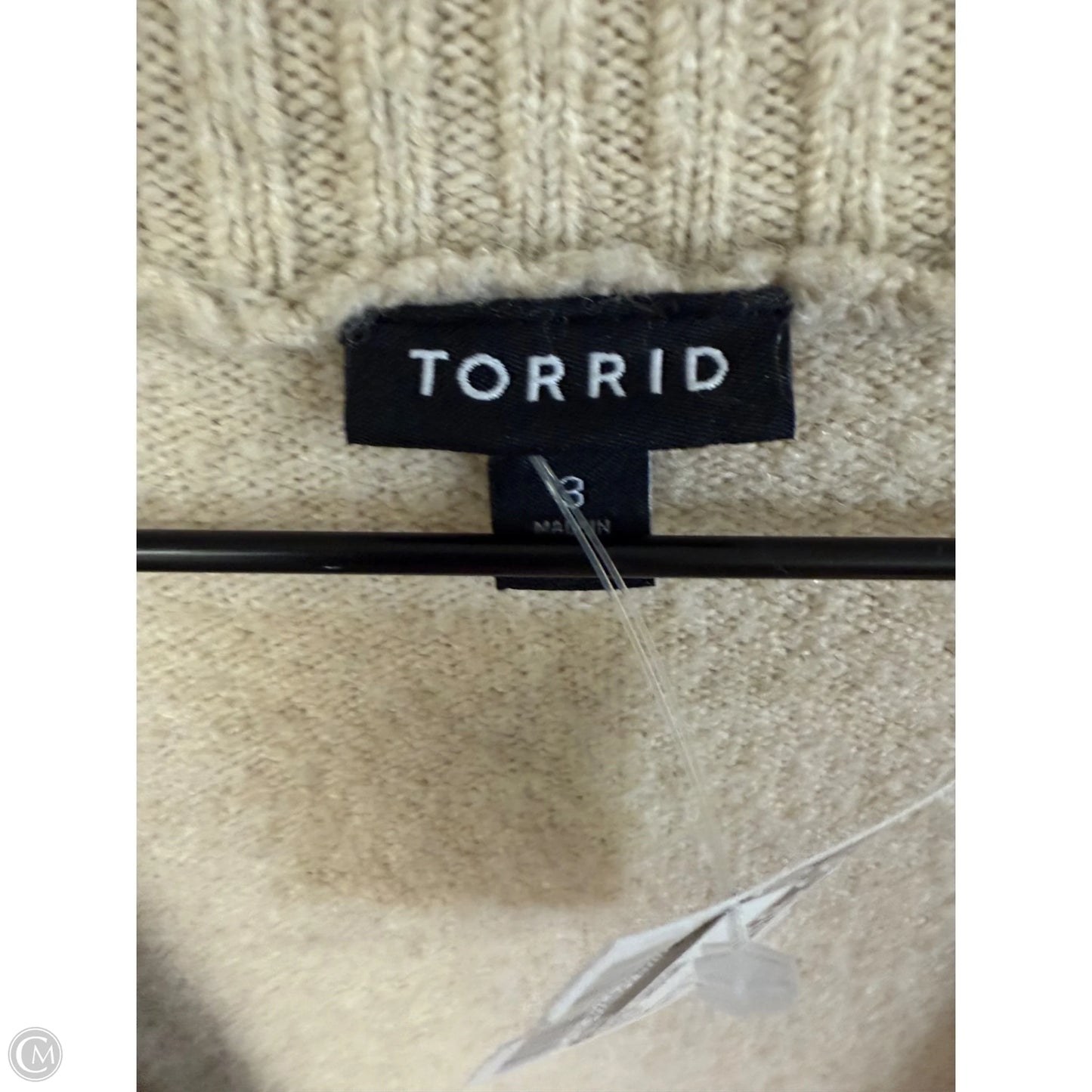 Sweater Cardigan By Torrid In Beige, Size: 3x