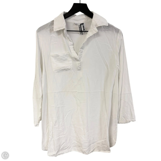 Blouse Long Sleeve By Cmf In White, Size: Xl