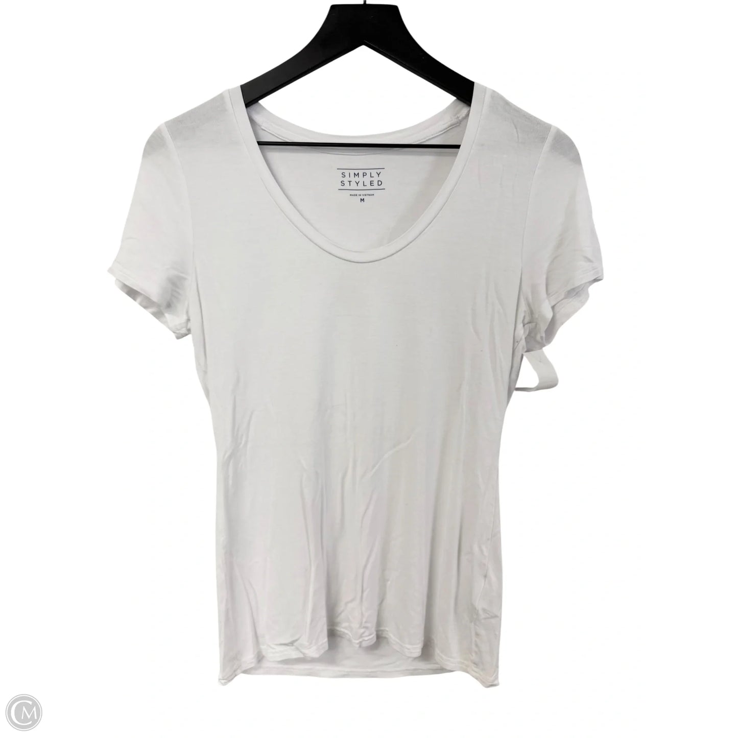 Top Short Sleeve By Simply Styled In White, Size: M
