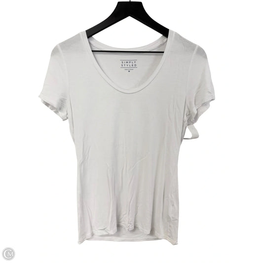 Top Short Sleeve By Simply Styled In White, Size: M