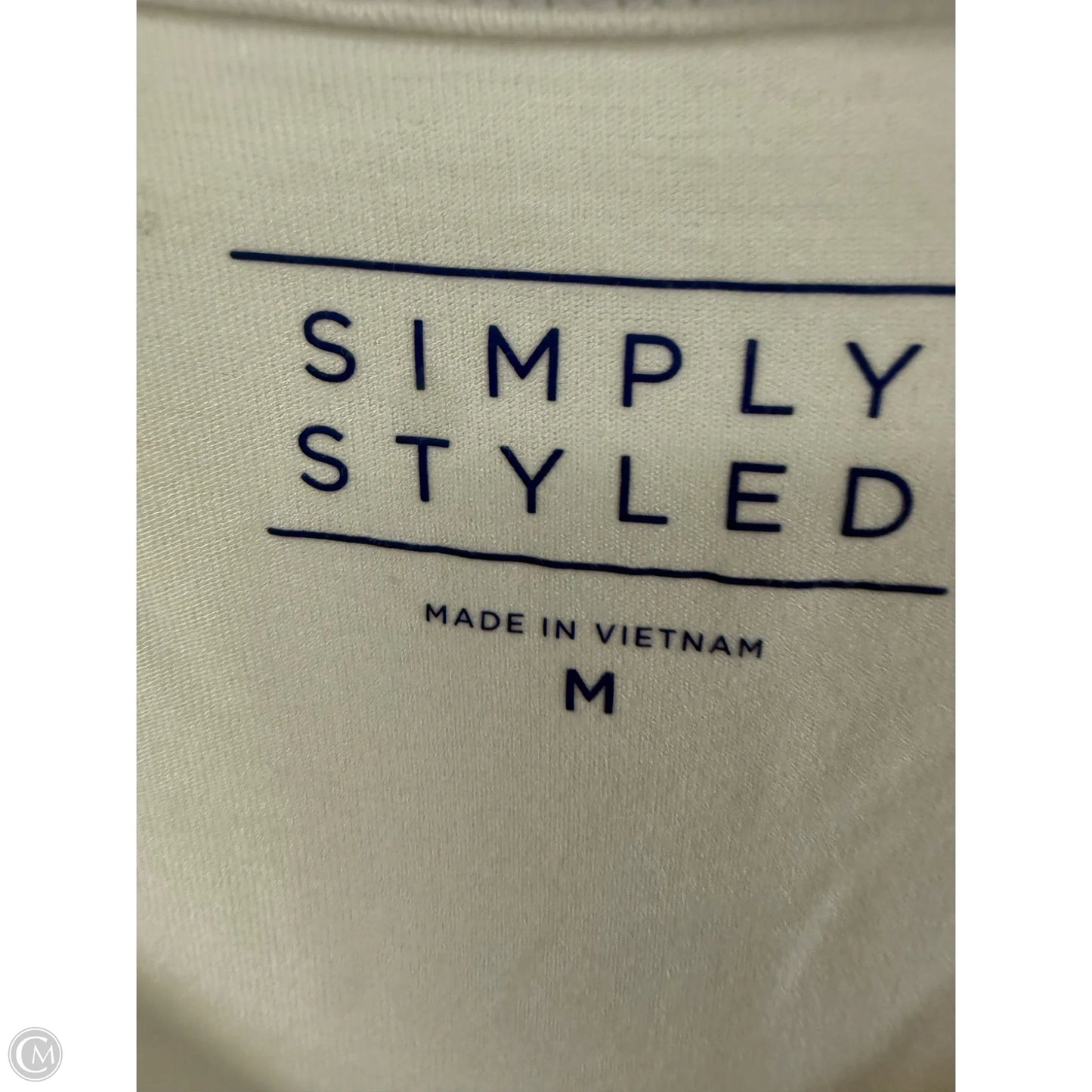 Top Short Sleeve By Simply Styled In White, Size: M