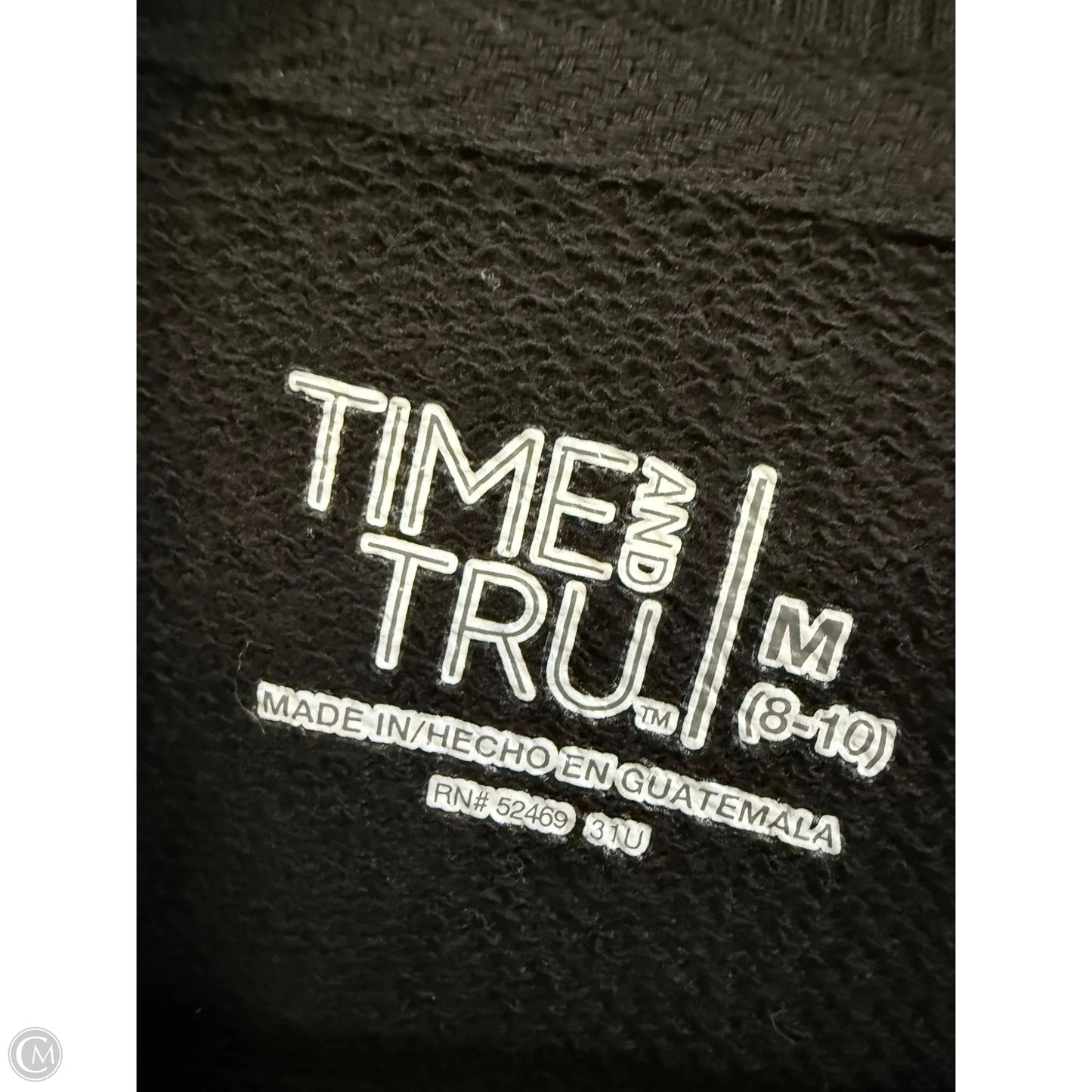 Sweatshirt Crewneck By Time And Tru In Black, Size: M