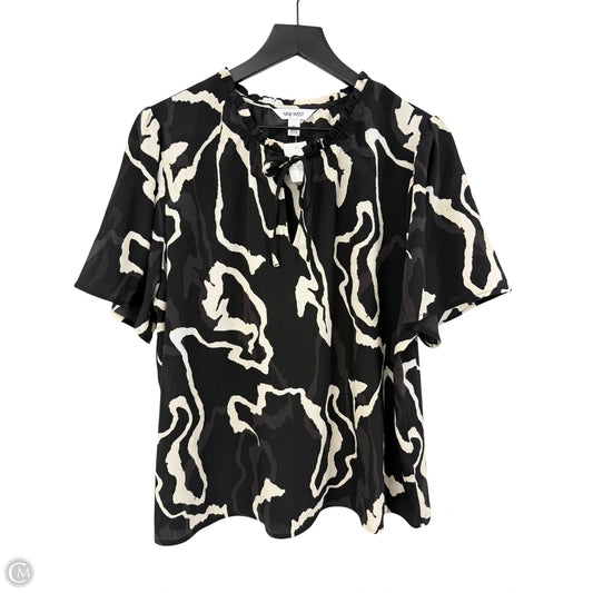 Top Short Sleeve By Nine West In Black & White, Size: Xl