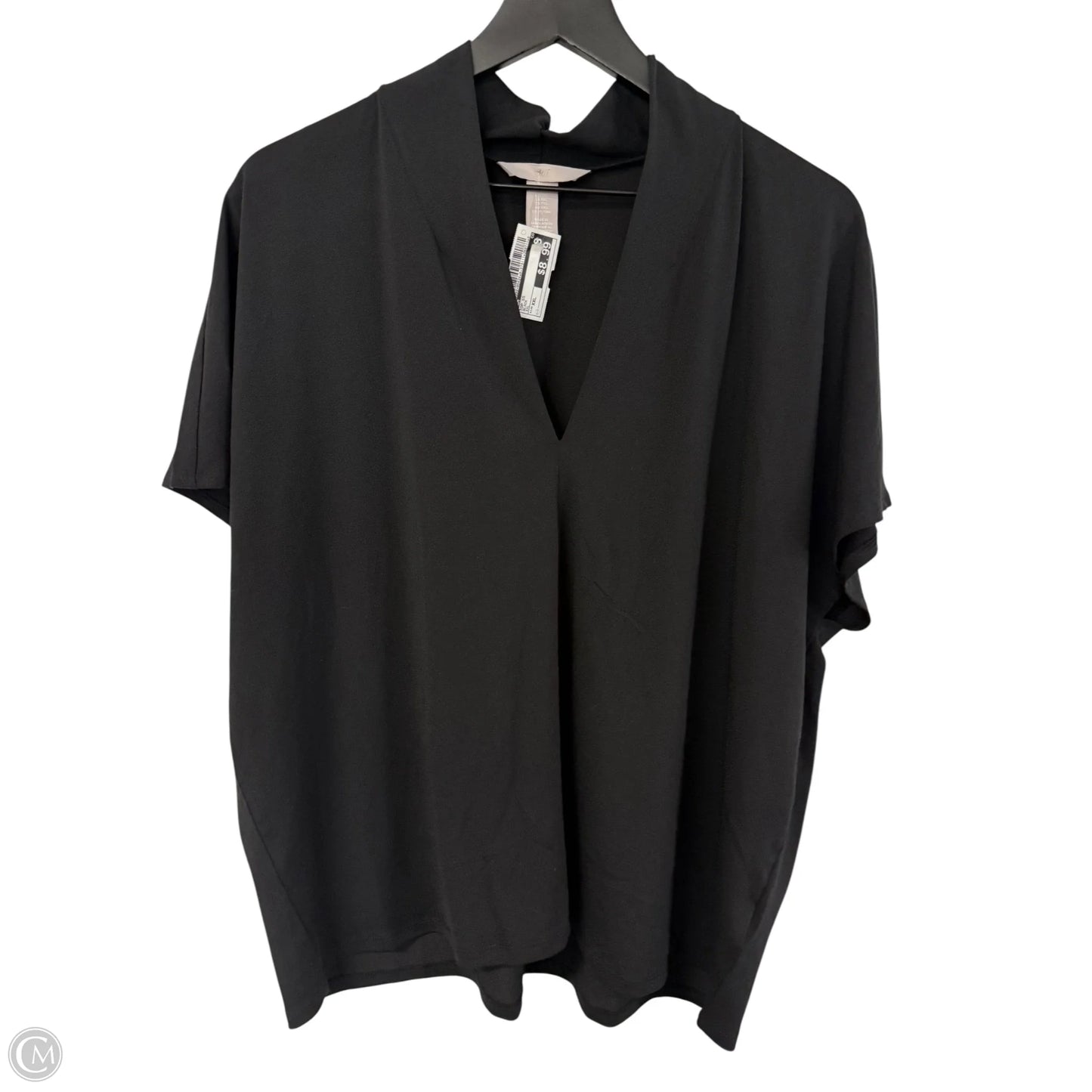 Top Short Sleeve By H&m In Black, Size: Xxl