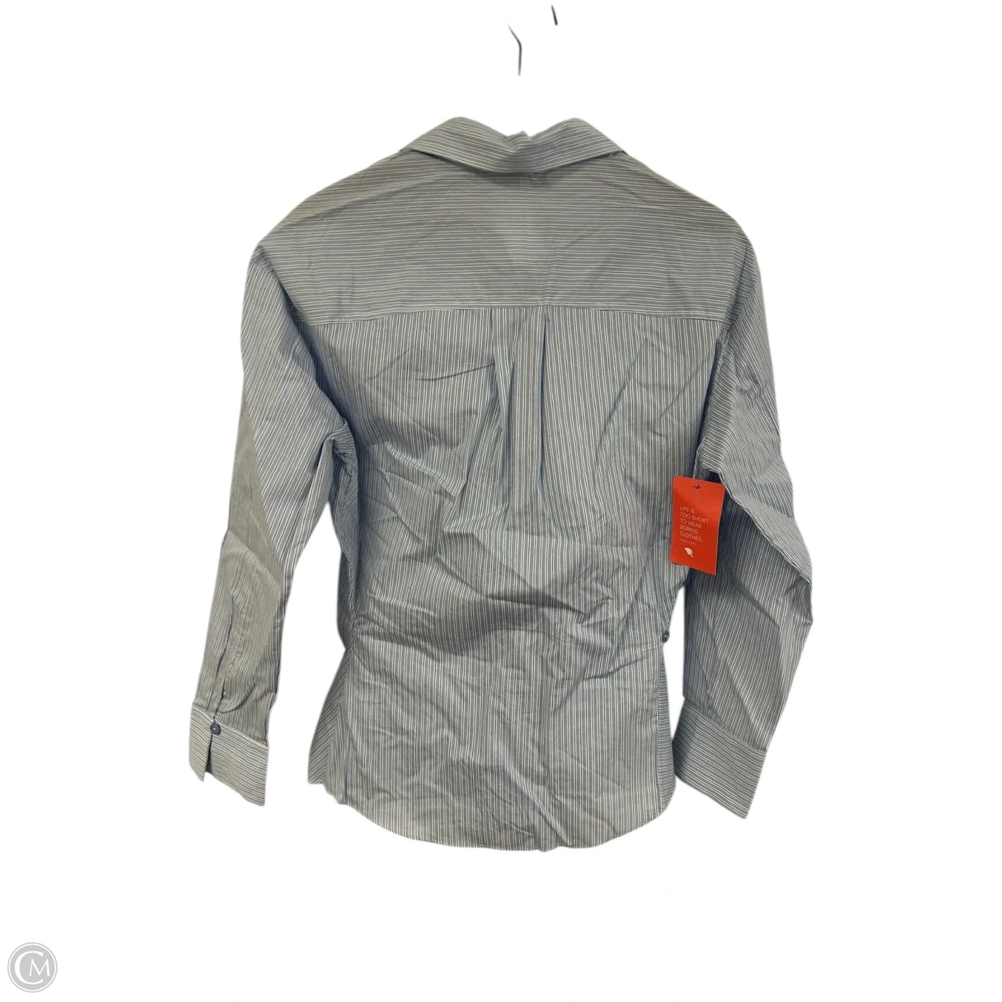 Blouse Long Sleeve By Astr In Blue & White, Size: Xs