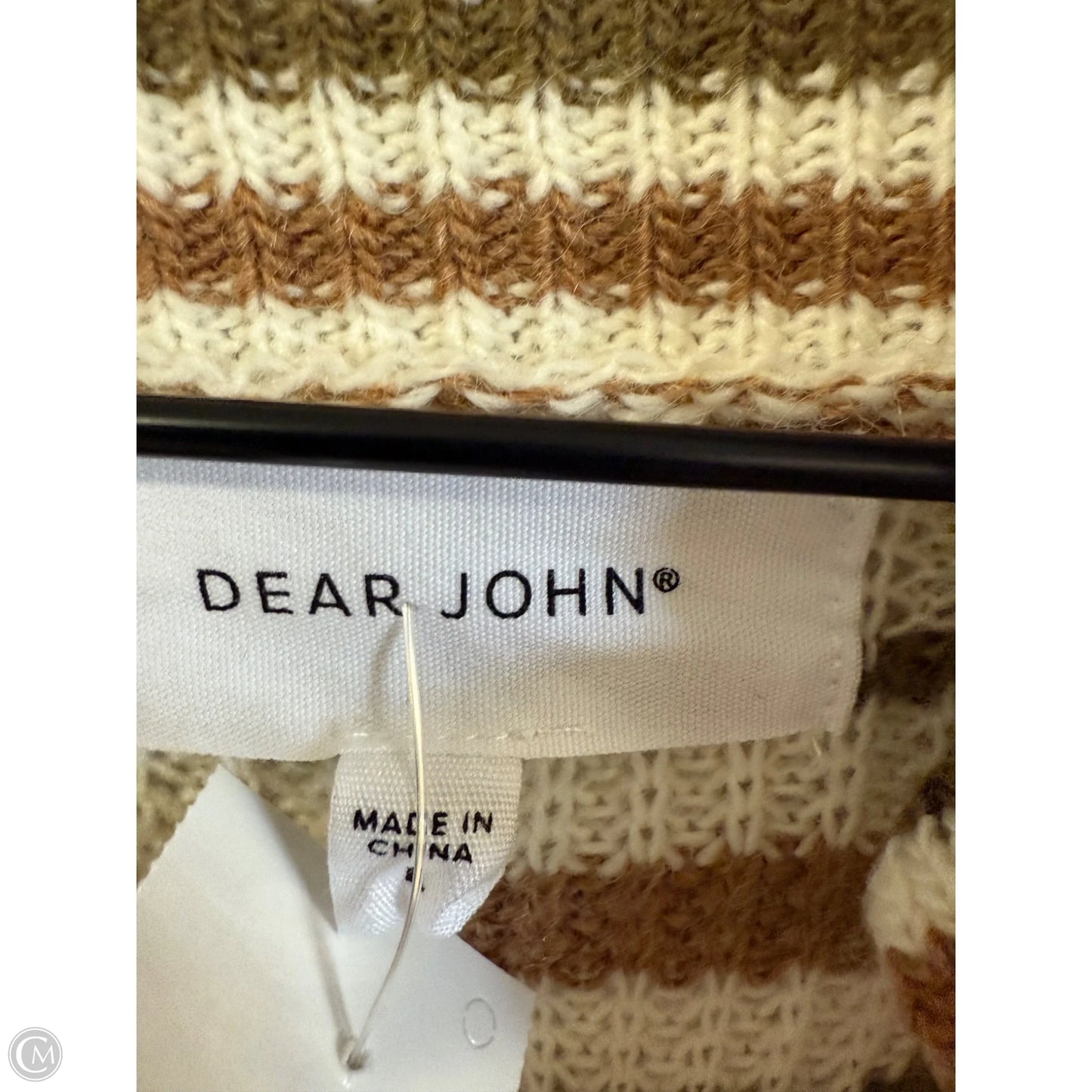 Sweater By Dear John In Green & Tan, Size: L