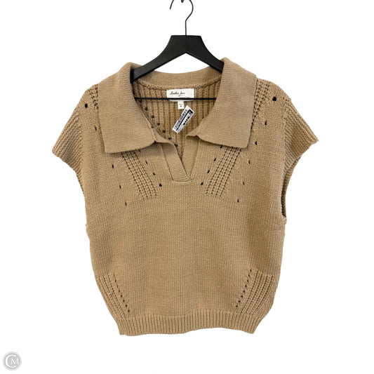 Sweater Short Sleeve By Cmc In Tan, Size: M