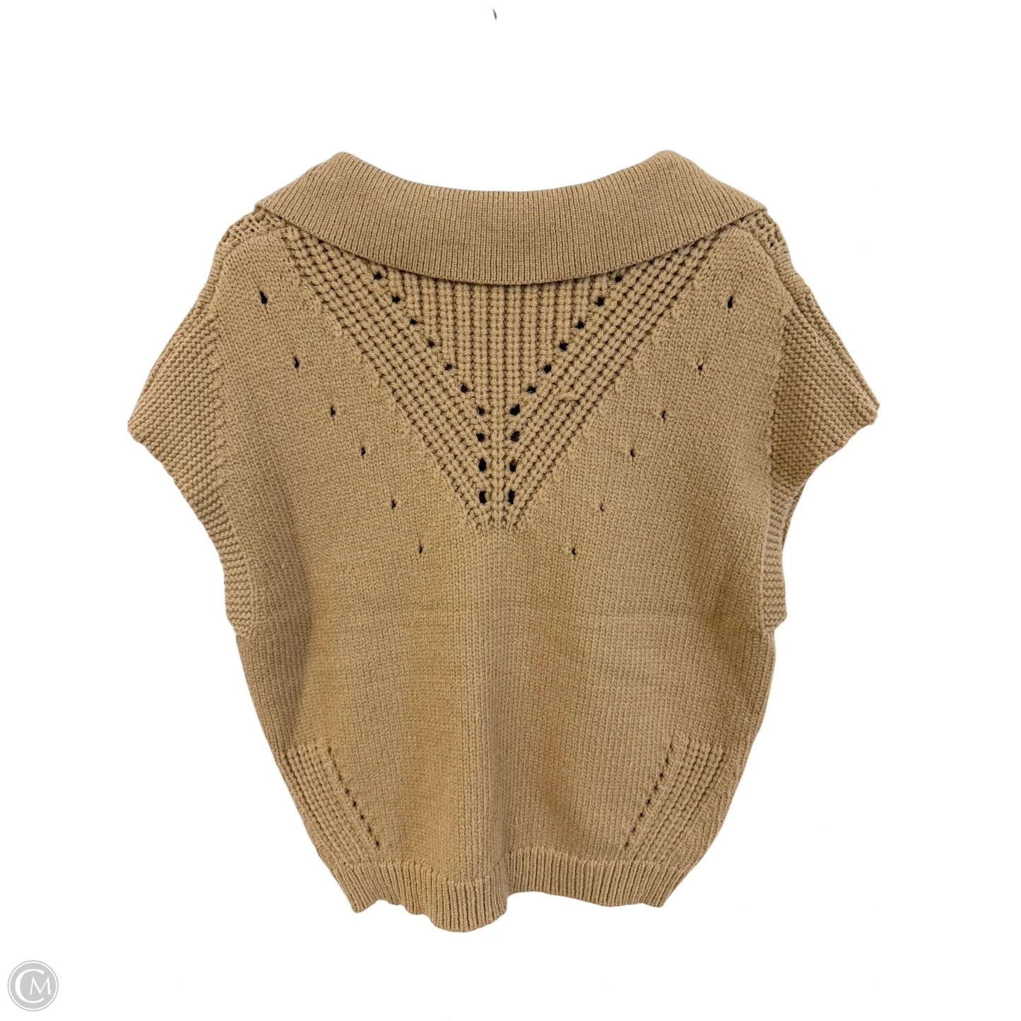 Sweater Short Sleeve By Cmc In Tan, Size: M