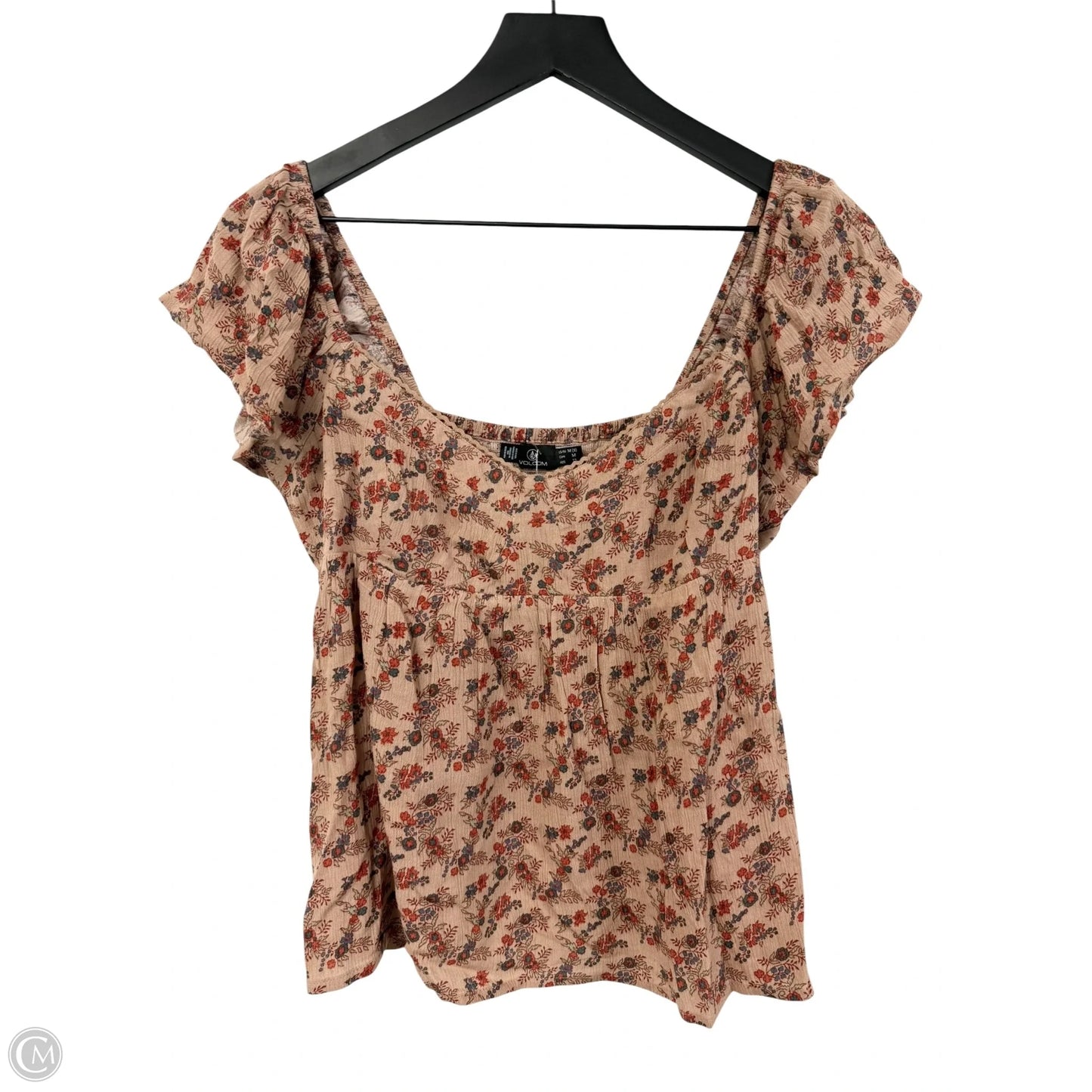 Top Short Sleeve By Clothes Mentor In Tan, Size: M