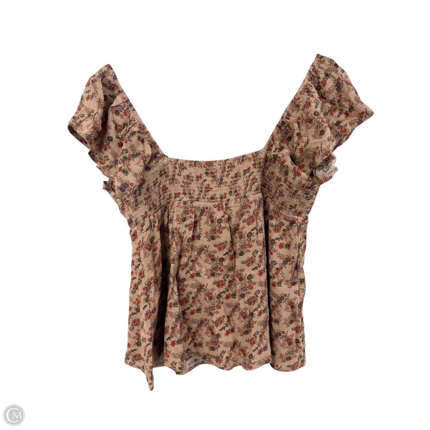 Top Short Sleeve By Clothes Mentor In Tan, Size: M