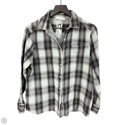 Blouse Long Sleeve By Clothes Mentor In Black & Blue, Size: L