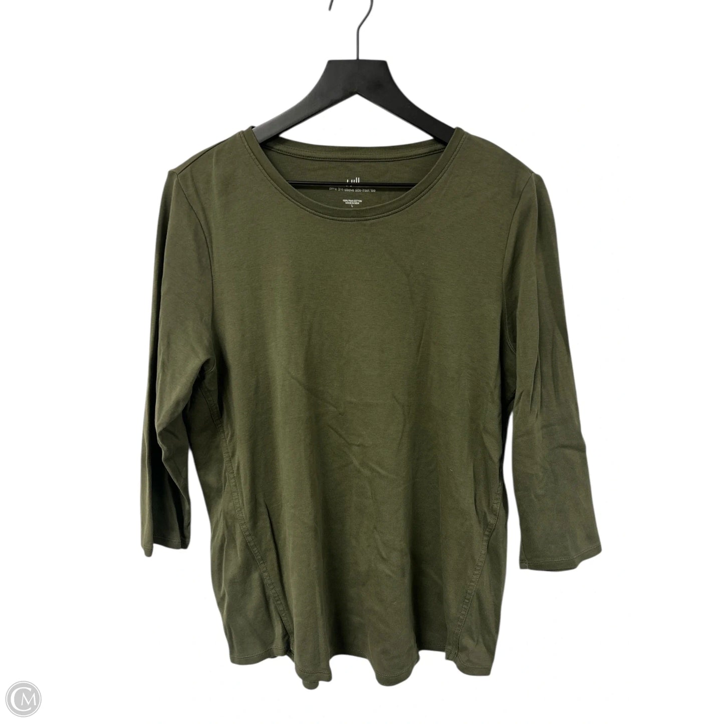 Top 3/4 Sleeve Basic By J. Jill In Green, Size: L