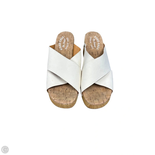 Sandals Heels Block By Kork Ease In White, Size: 7