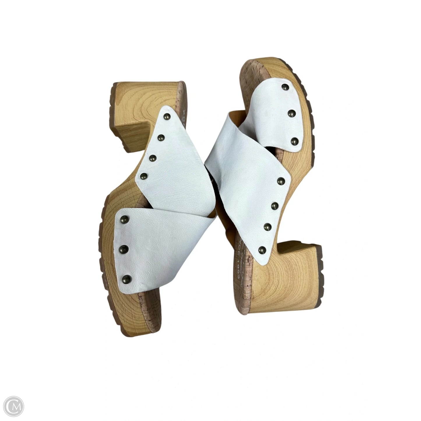 Sandals Heels Block By Kork Ease In White, Size: 7
