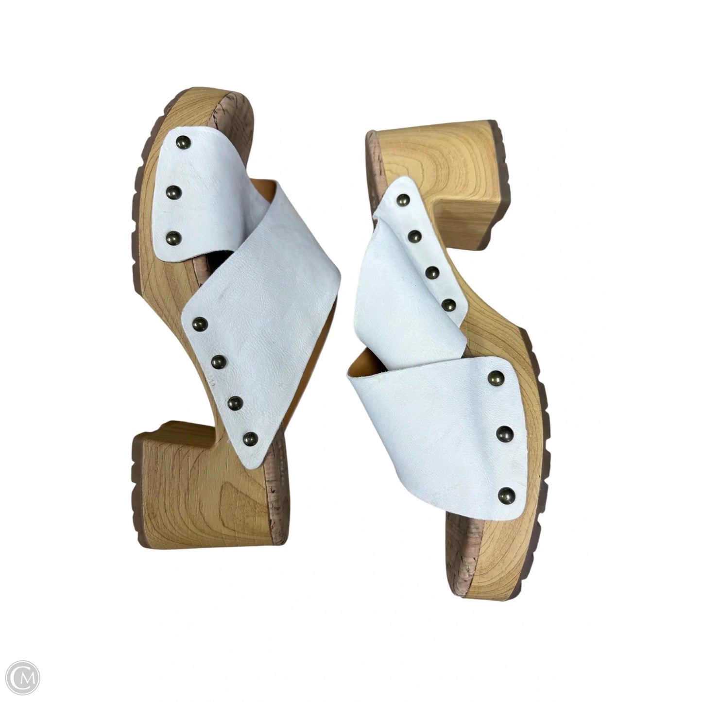 Sandals Heels Block By Kork Ease In White, Size: 7