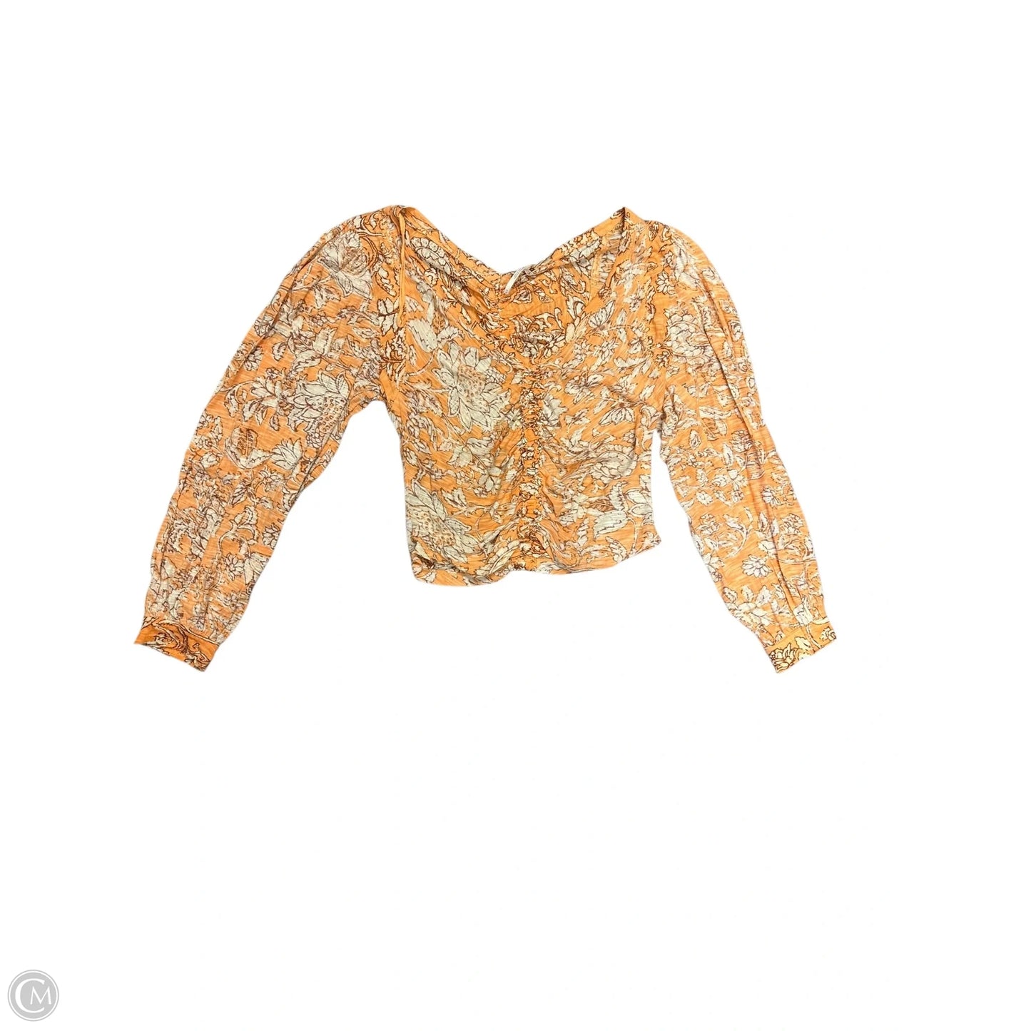 Top Long Sleeve By Free People In Orange, Size: M