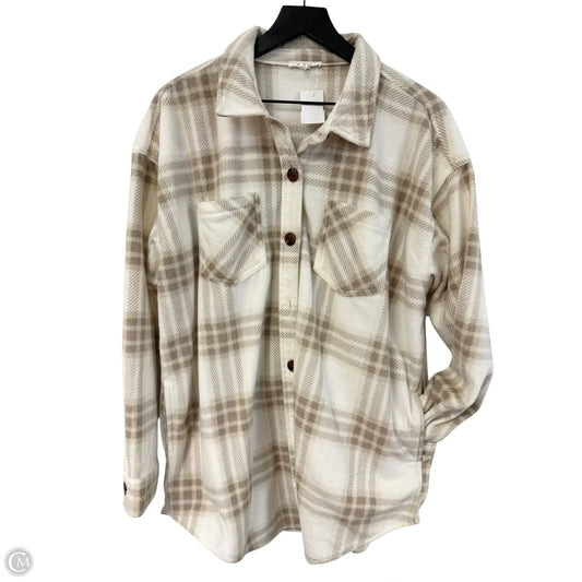 Jacket Shirt By Maurices In Cream, Size: L