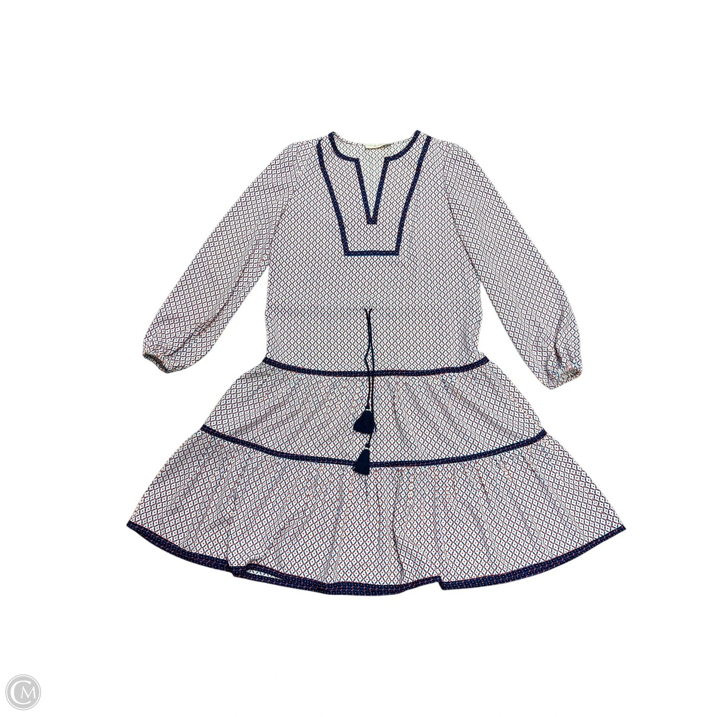 Dress Designer By Tory Burch In Blue & Red & White, Size: 6