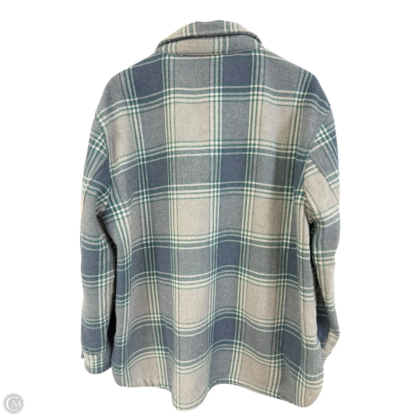 Jacket Shirt By Members Mark In Blue & Grey, Size: L