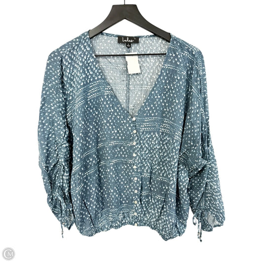 Top Short Sleeve By Lulus In Blue, Size: L